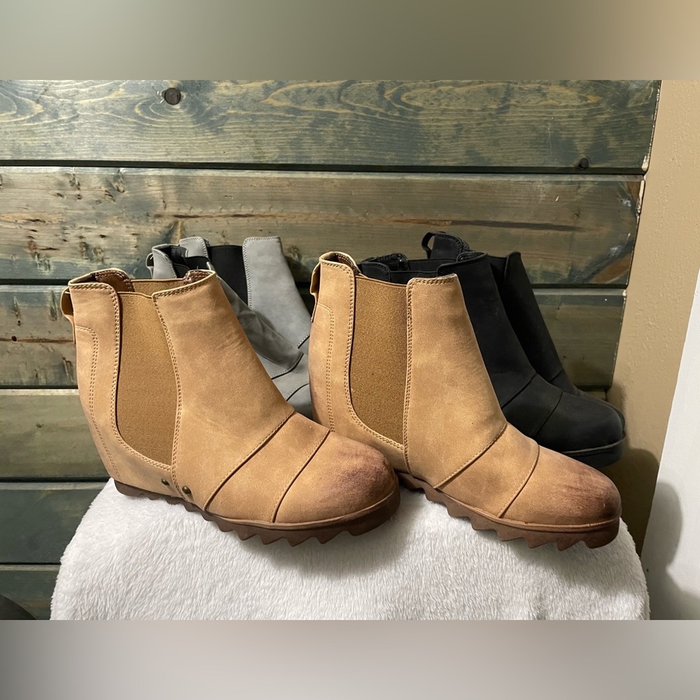 3 pair of Chelsea type boots